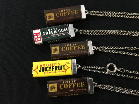 Deadstock Miniature Gum Pendant 5-Piece Set, Accessories, Gacha, Bonus, Showa Era.